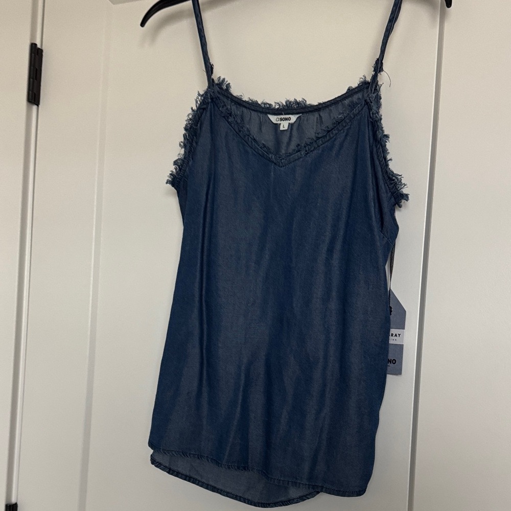 Chico's Indigo Frayed Camisole